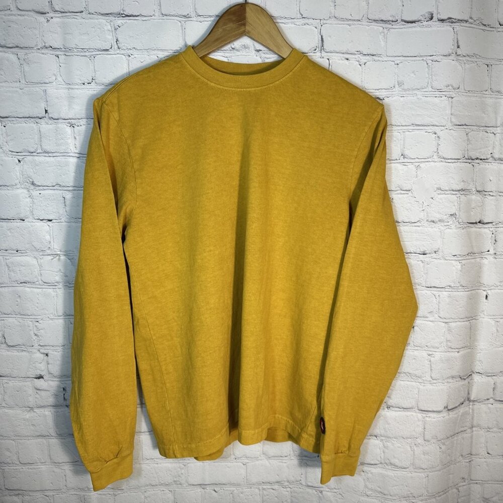 American Giant Womens Premium Slub Long‎ Sleeve Crew Tee Yellow Size Medium NWOT
